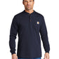 Men's 1-Pocket Long Sleeve Henley T-Shirt - CTK128 - Navy