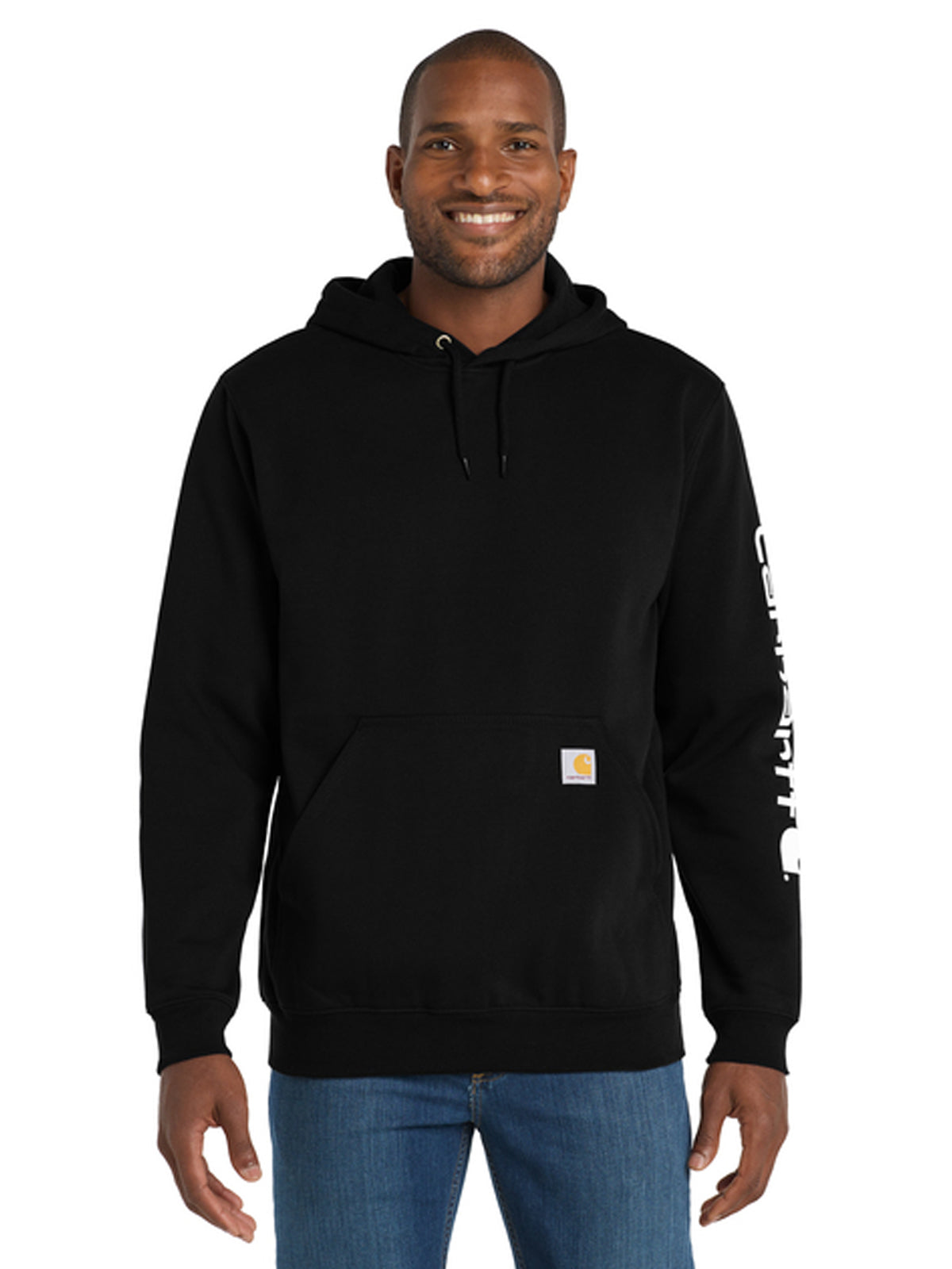 Men's 1-Pocket Midweight Hooded Sweatshirt - CTK288 - Black
