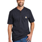 Men's Short Sleeve One-Pocket Henley T-Shirt - CTK84 - Navy
