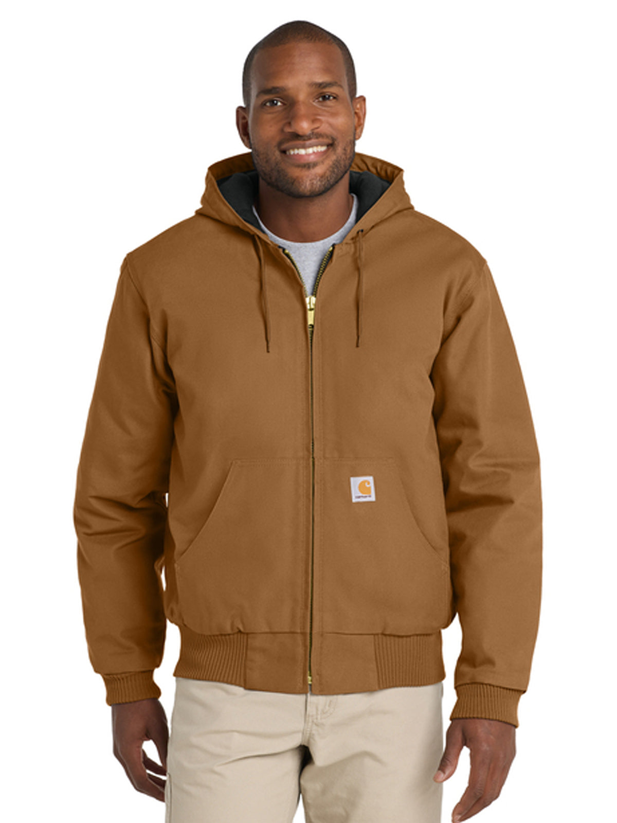 Men's 4-Pocket Tall Quilted-Flannel-Lined Jacket - CTT106677 - Carhartt Brown