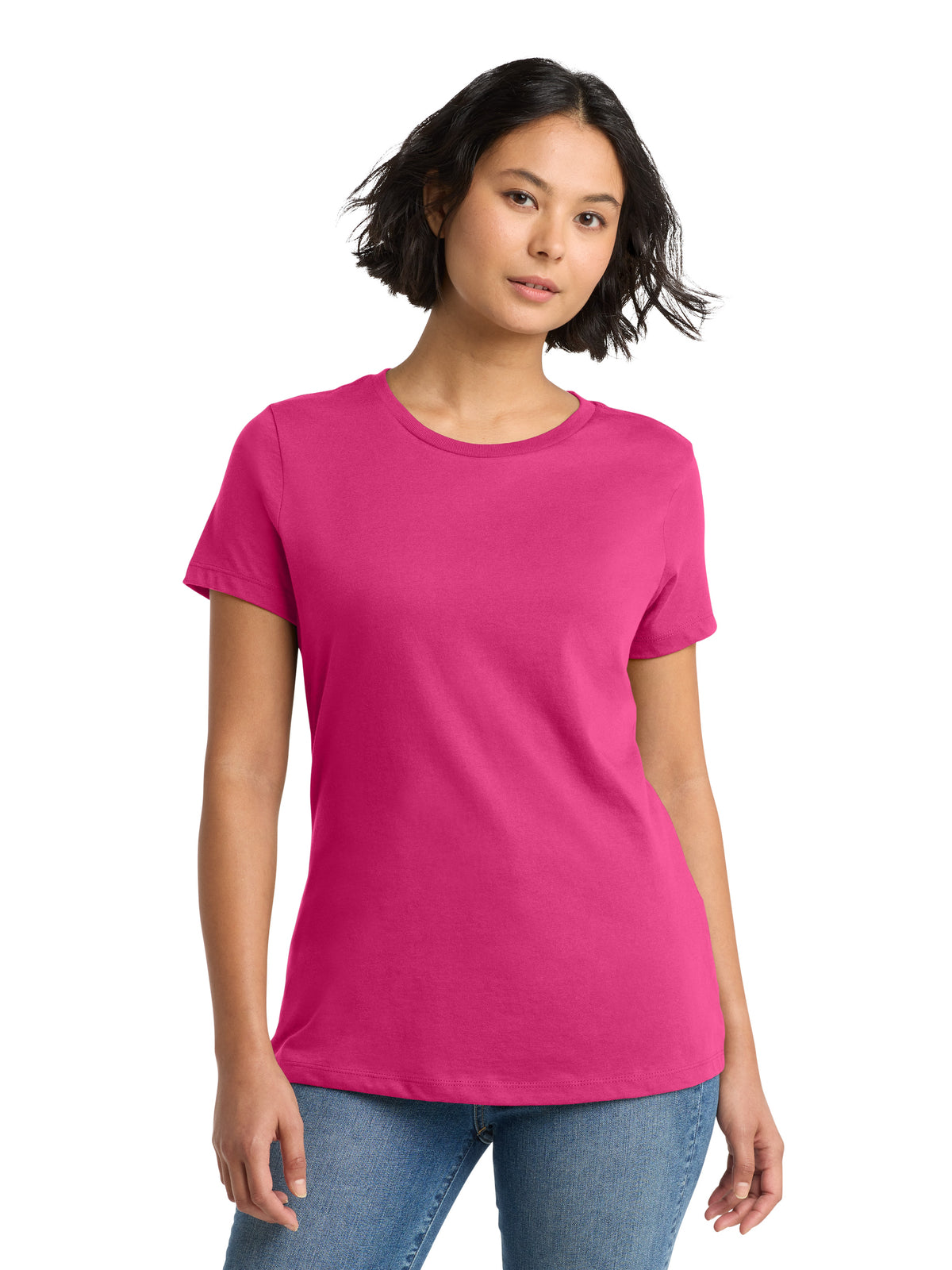 Women's Pocketless Short Sleeve T-Shirt - DM104L - Dark Fuchsia