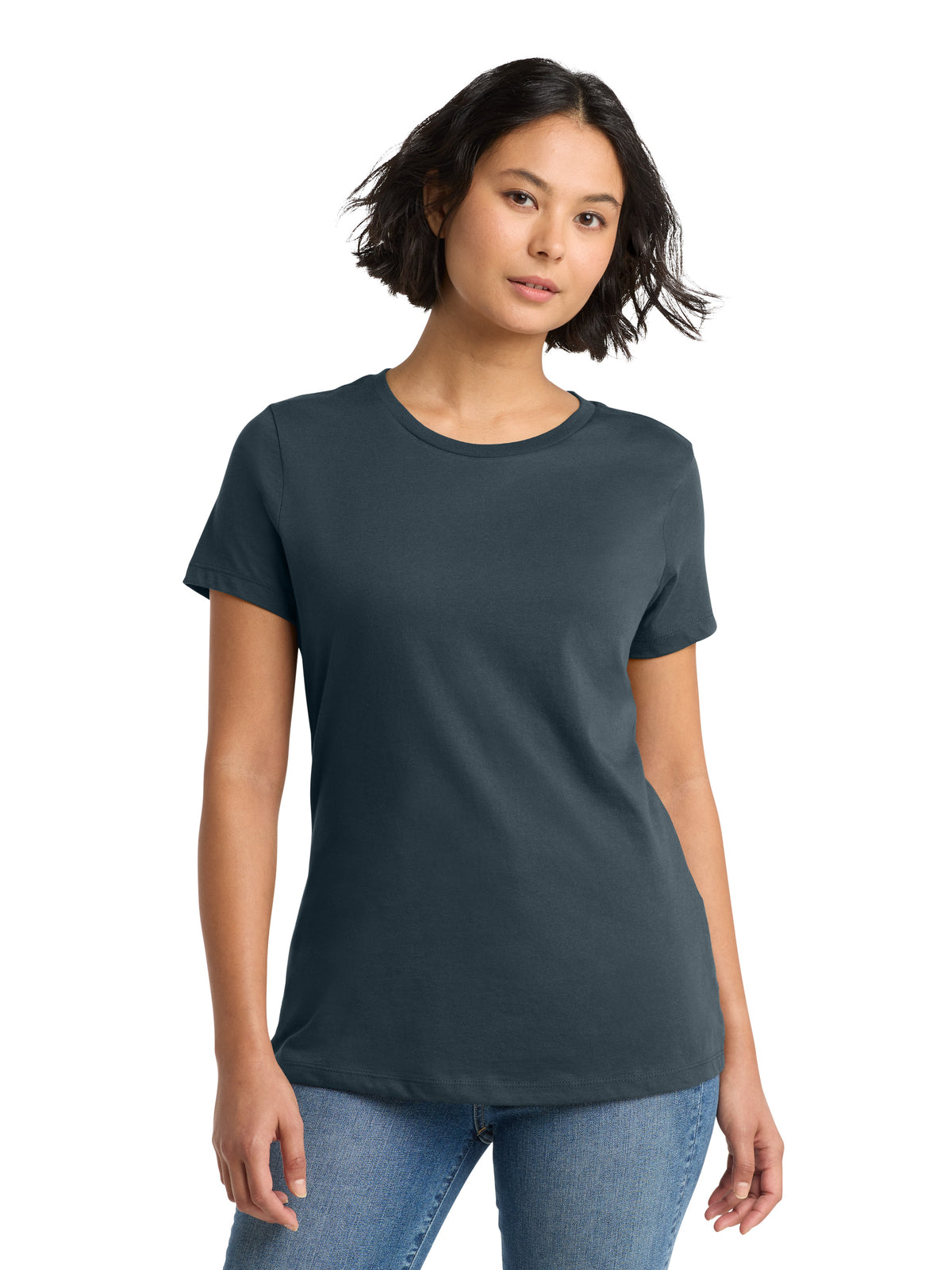Women's Pocketless Short Sleeve T-Shirt - DM104L - Deep Steel Blue