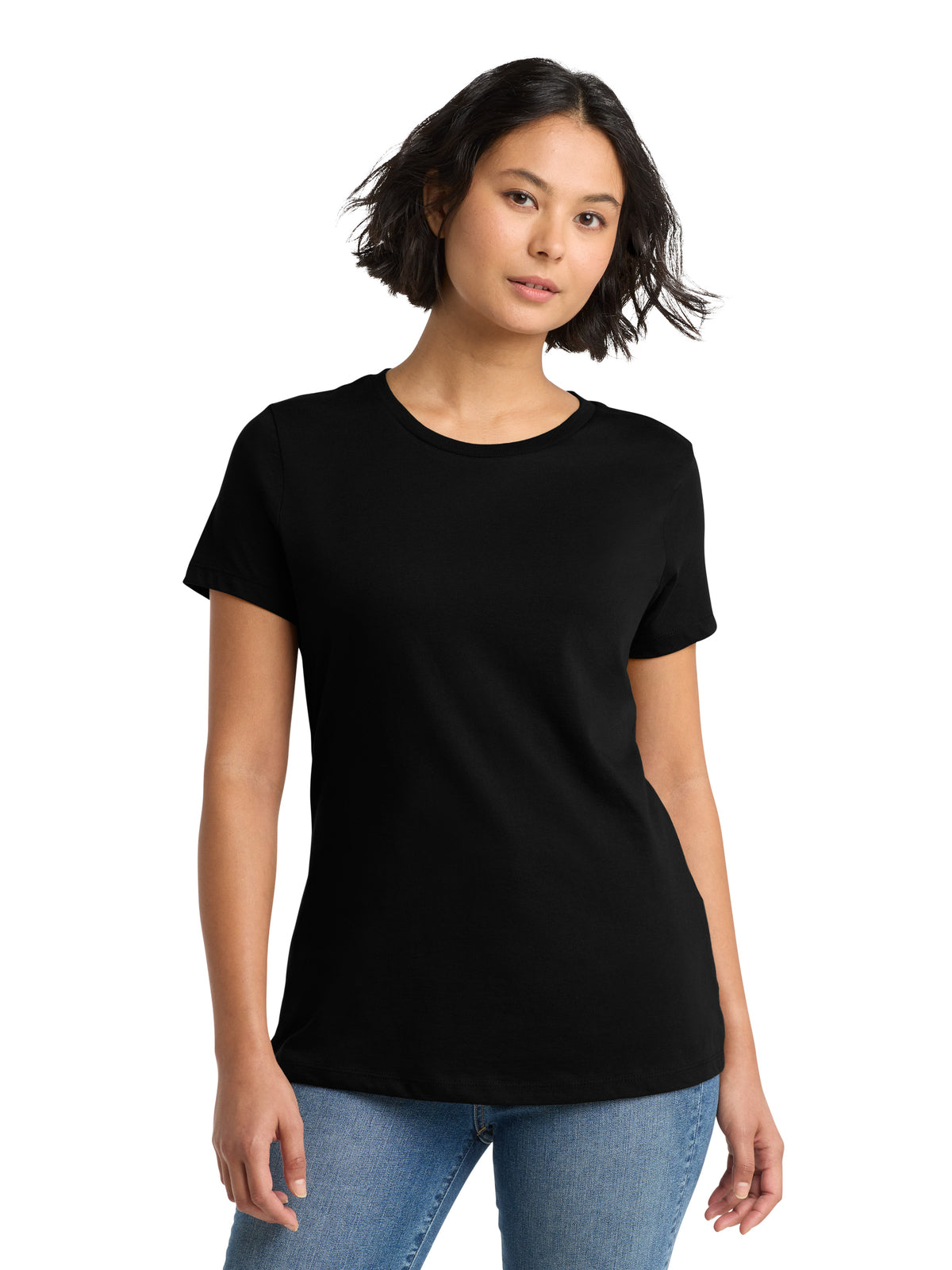 Women's Pocketless Short Sleeve T-Shirt - DM104L - Jet Black