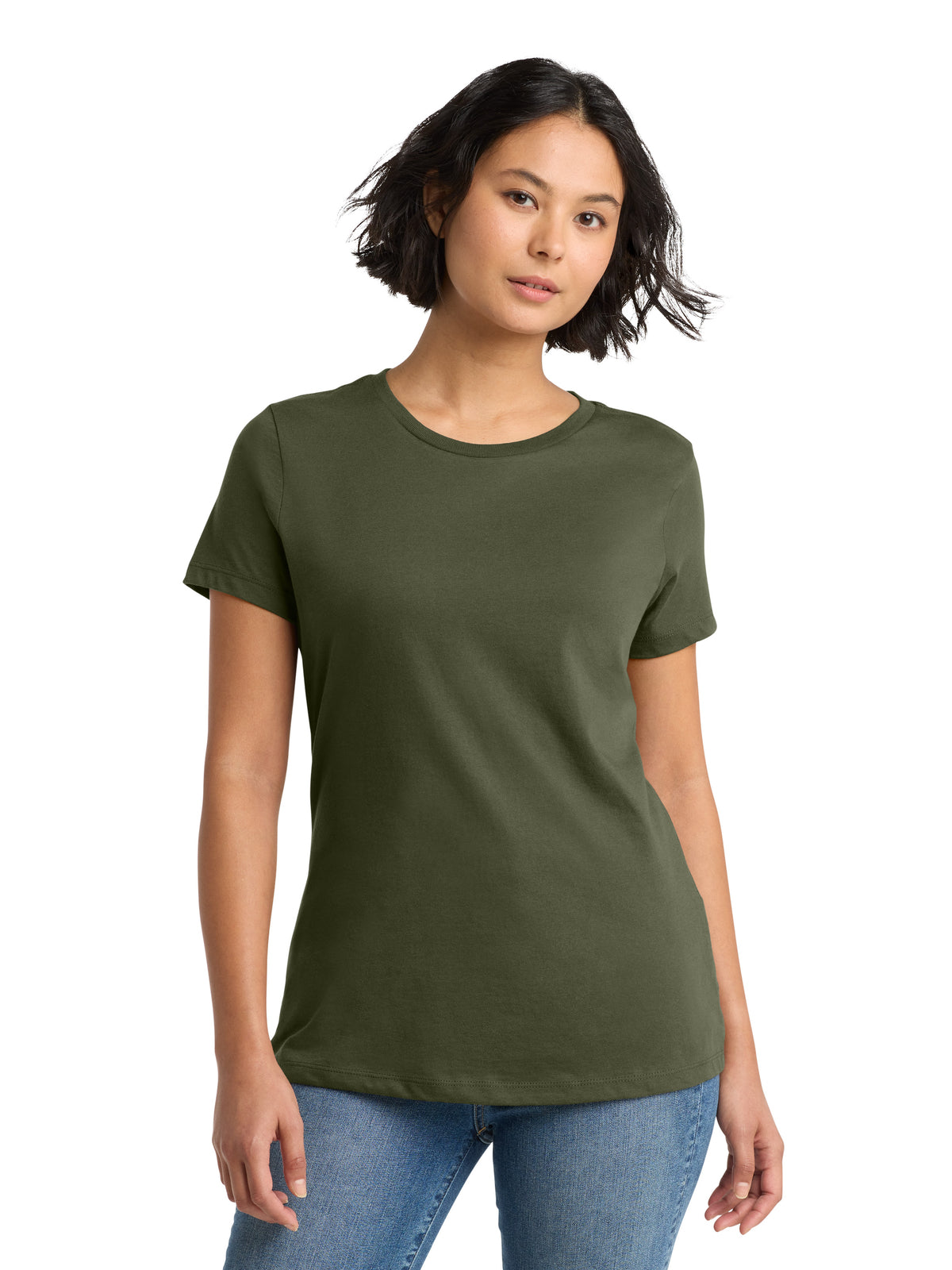 Women's Pocketless Short Sleeve T-Shirt - DM104L - Military Green