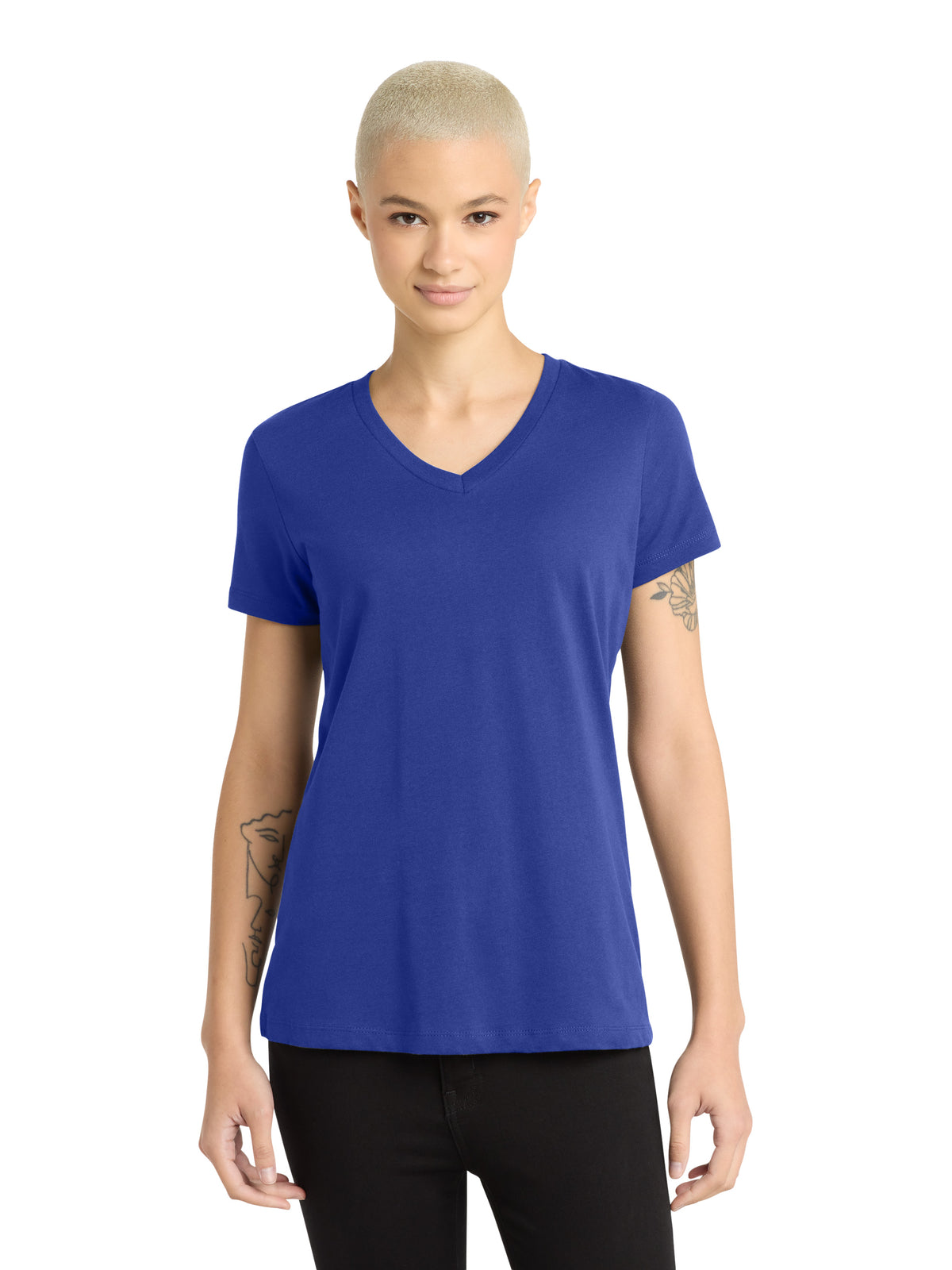 Women's Pocketless V-Neck T-Shirt - DM1170L - Deep Royal