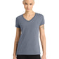 Women's Pocketless V-Neck T-Shirt - DM1170L - Heathered Navy