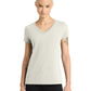 Women's Pocketless V-Neck T-Shirt - DM1170L - Oatmeal Heather