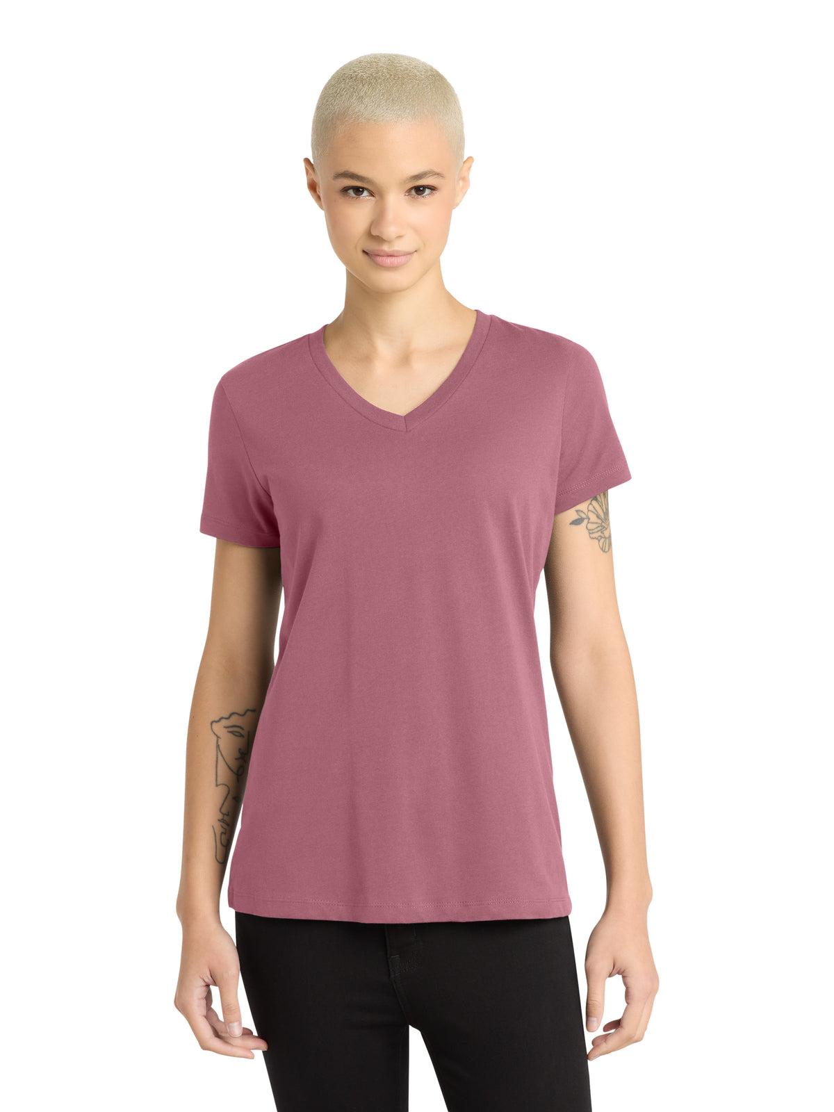 Women's Pocketless V-Neck T-Shirt - DM1170L - Orchid Haze