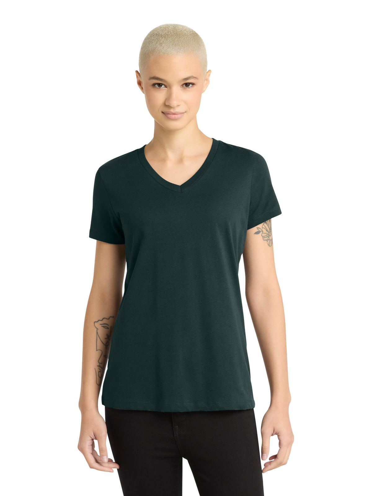 Women's Pocketless V-Neck T-Shirt - DM1170L - Rainforest