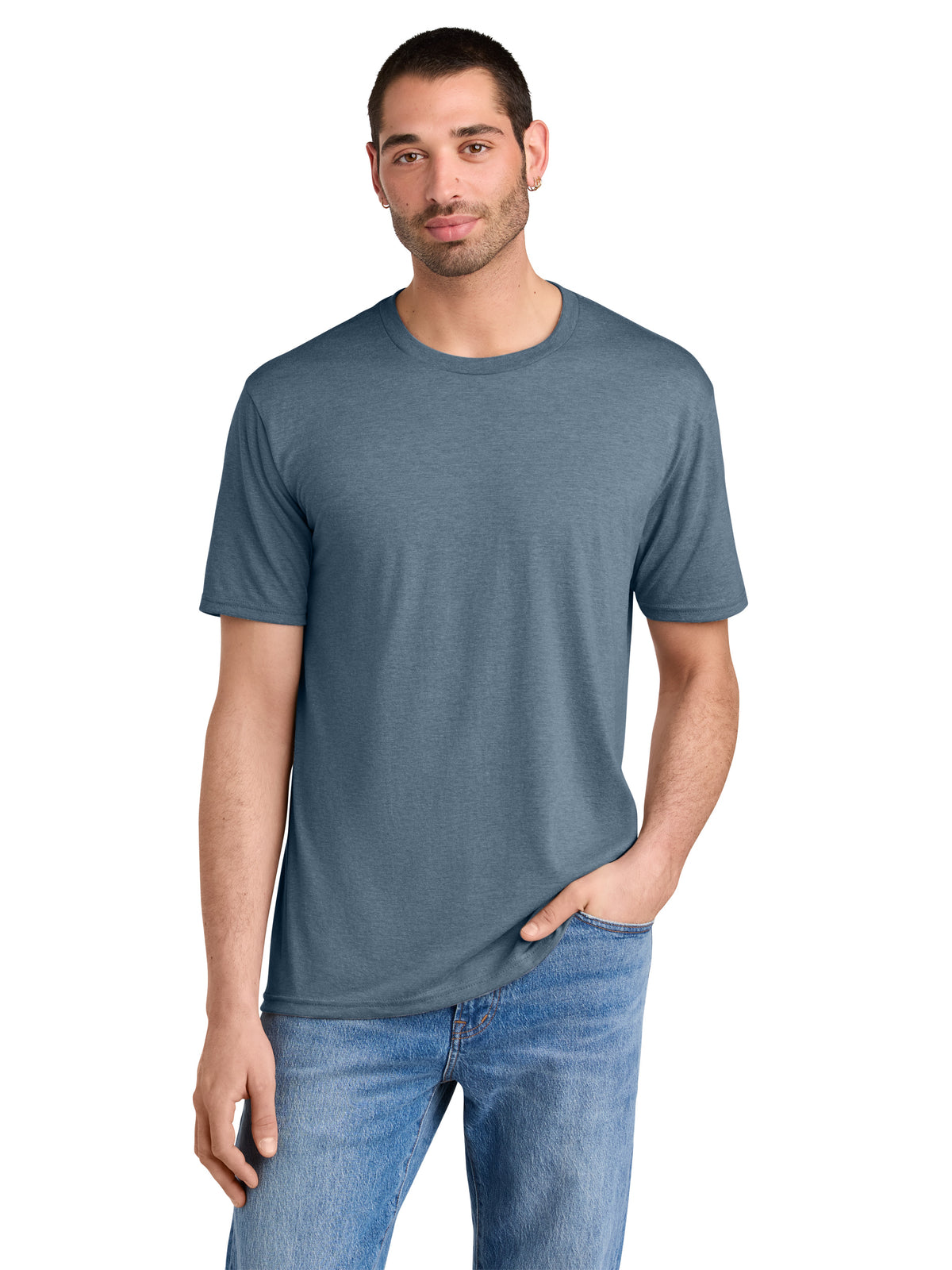 Men's District Perfect Tri Tee - DM130 - Flint Blue Heather
