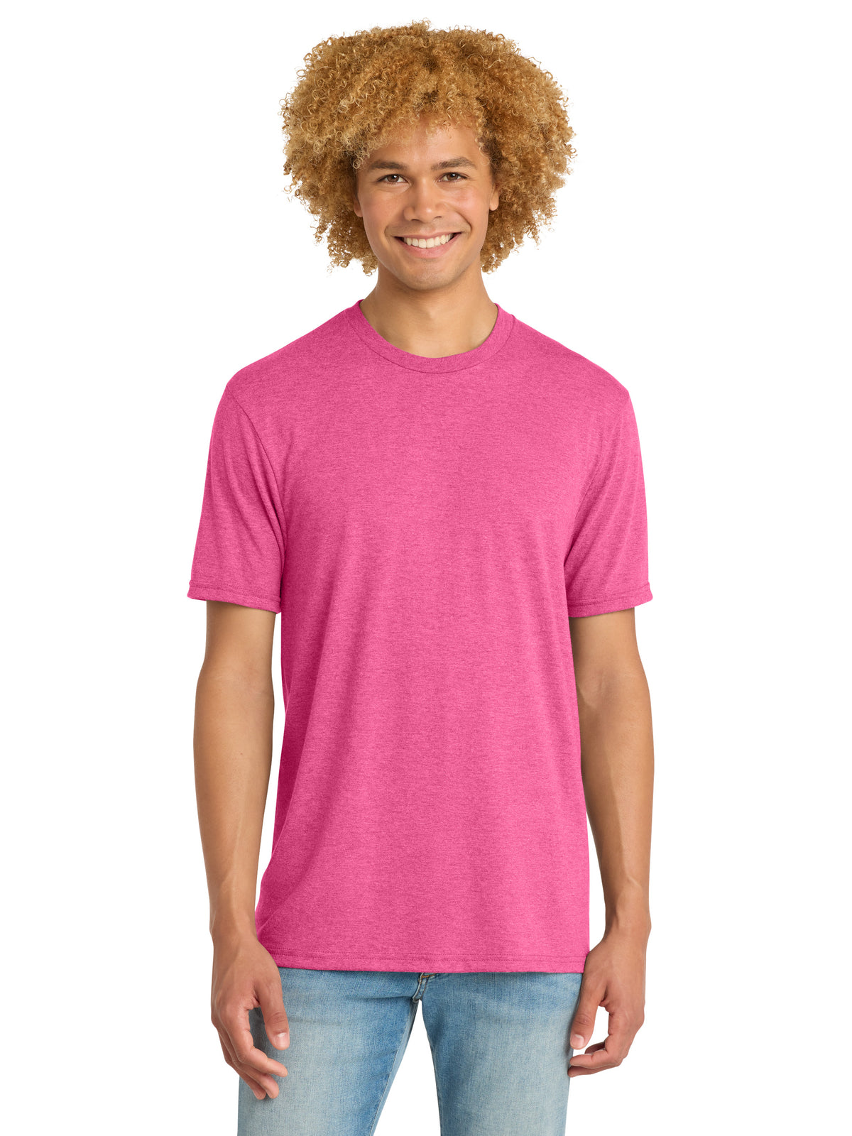 Men's District Perfect Tri DTG T-Shirt - DM130DTG - Fuchsia Frost