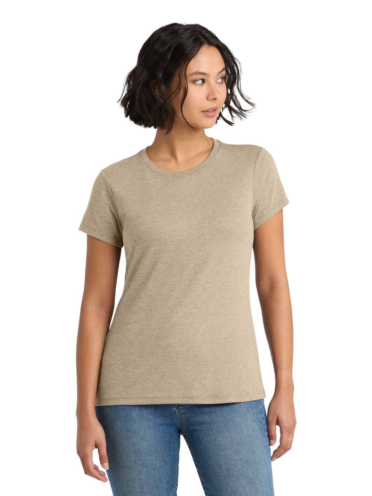Women's Perfect Tri Tee - DM130L - Desert Tan Heather