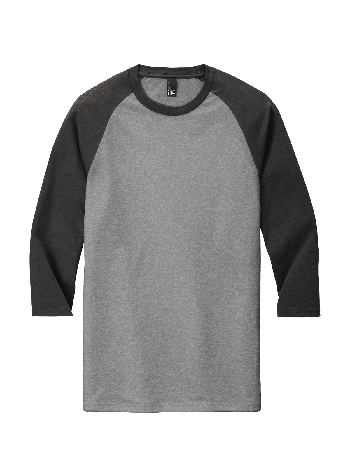 Men's Pocketless 3/4-Sleeve Raglan Tee - DM136 - Black Frost/ Grey Frost