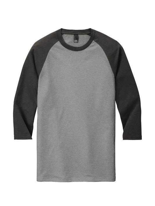 Men's Pocketless 3/4-Sleeve Raglan Tee - DM136 - Black Frost/ Grey Frost