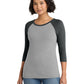 Women's Pocketless 3/4-Sleeve Raglan Tee - DM136L - Black Frost/ Grey Frost