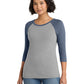 Women's Pocketless 3/4-Sleeve Raglan Tee - DM136L - Navy Frost/ Grey Frost