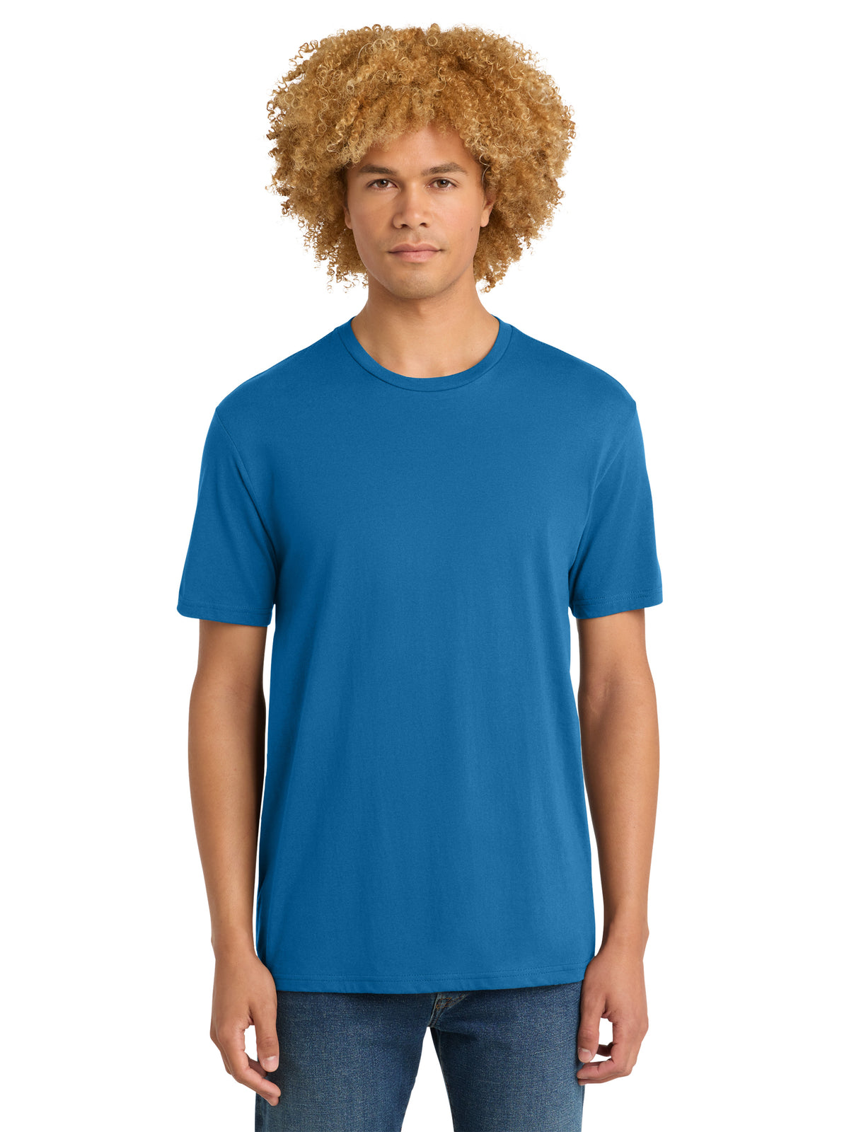 Men's Pocketless Short Sleeve T-Shirt - DT104 - Bright Blue
