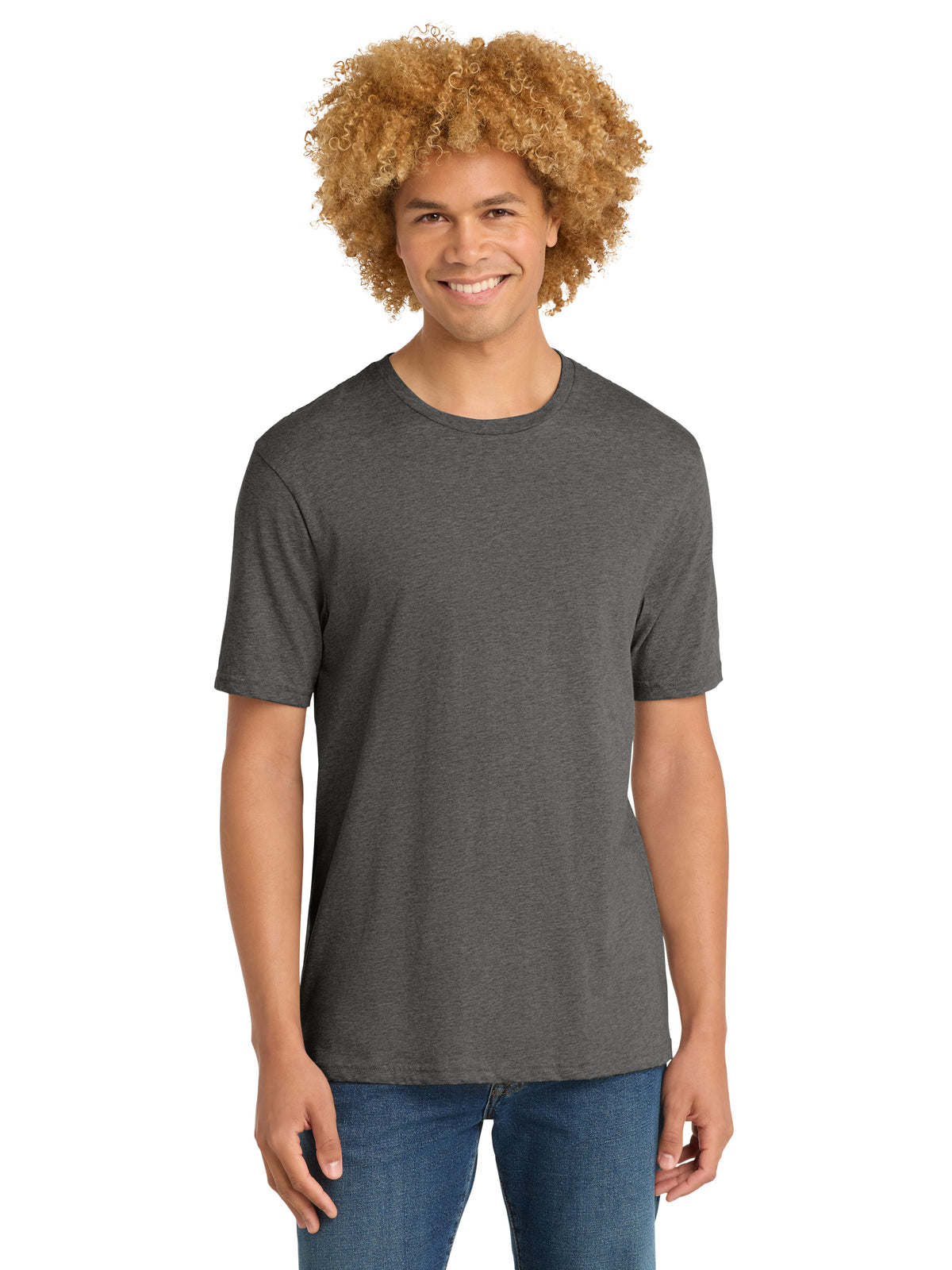 Men's Pocketless Short Sleeve T-Shirt - DT104 - Heathered Charcoal