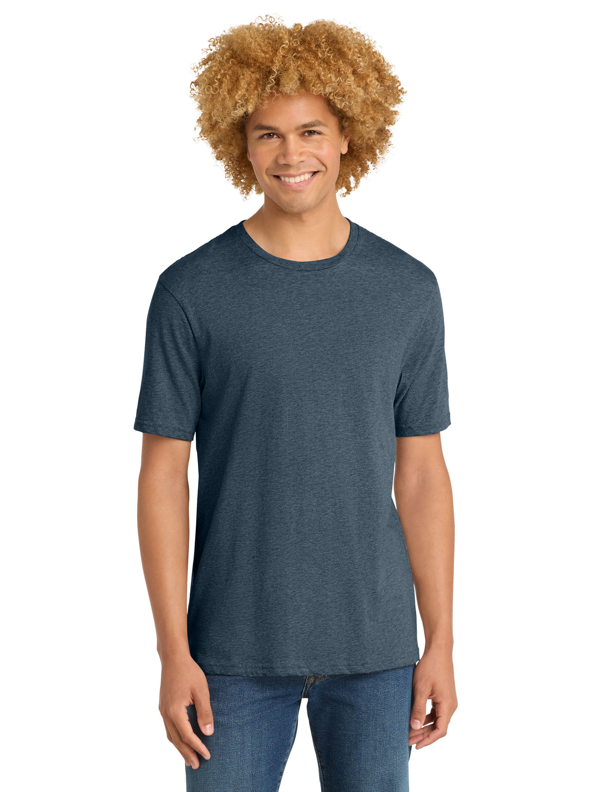 Men's Pocketless Short Sleeve T-Shirt - DT104 - Heathered Navy