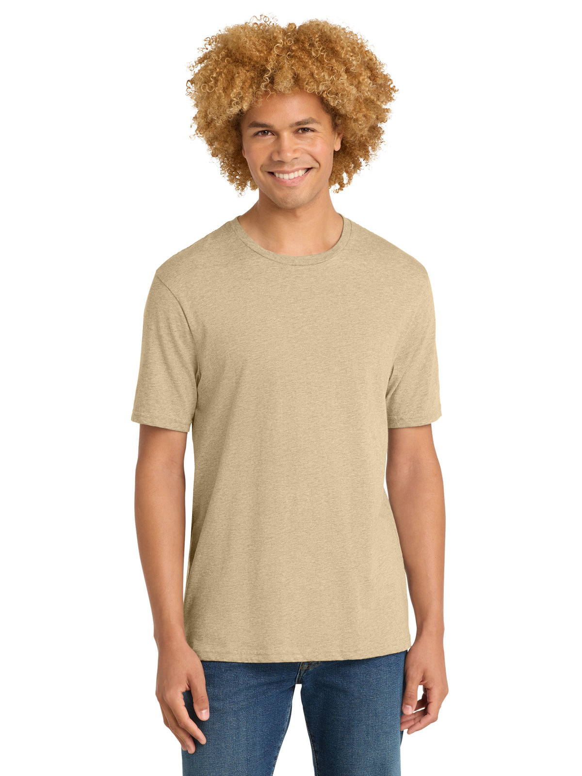 Men's Pocketless Short Sleeve T-Shirt - DT104 - Heathered Latte