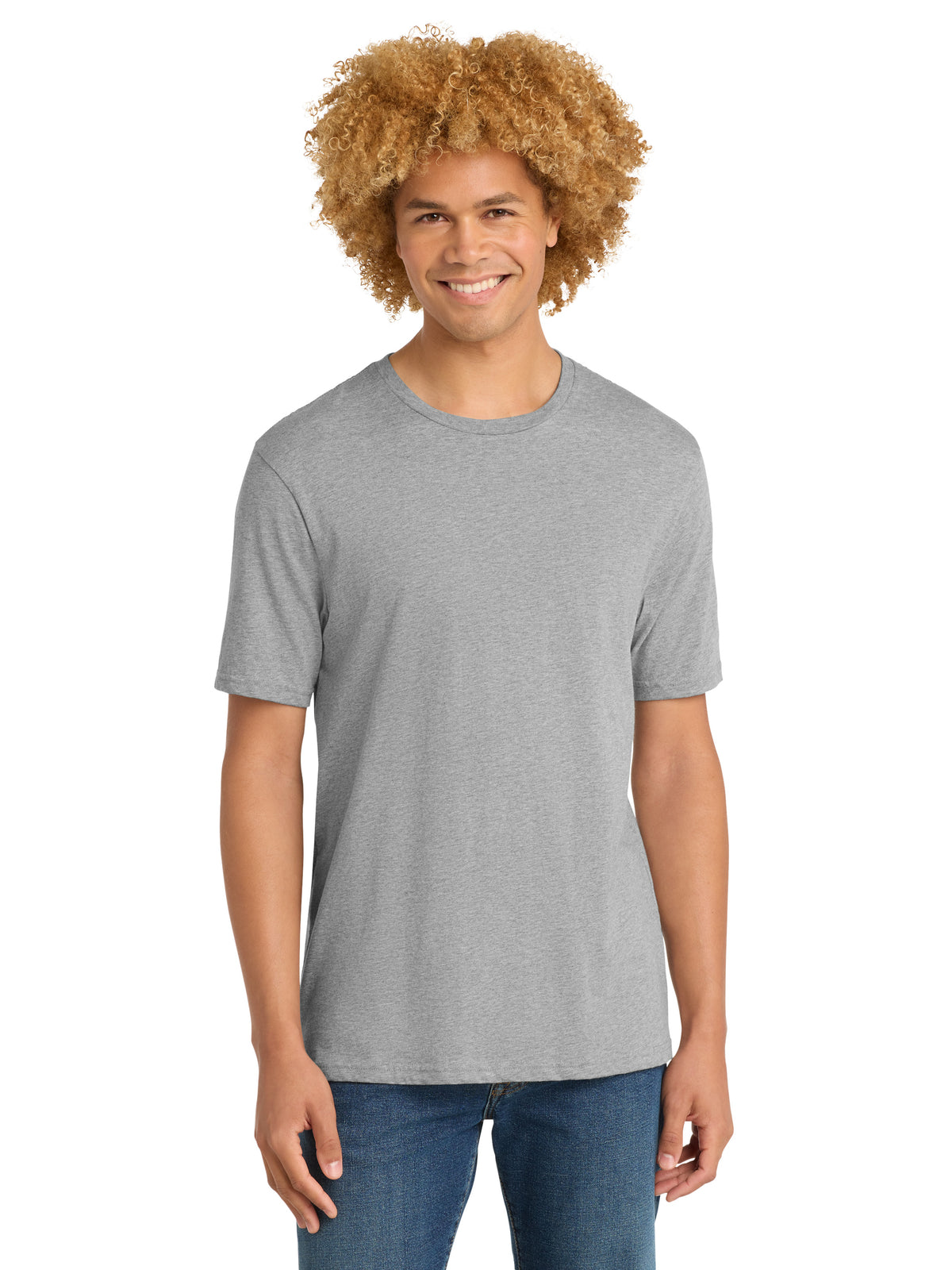 Men's Pocketless Short Sleeve T-Shirt - DT104 - Heathered Steel