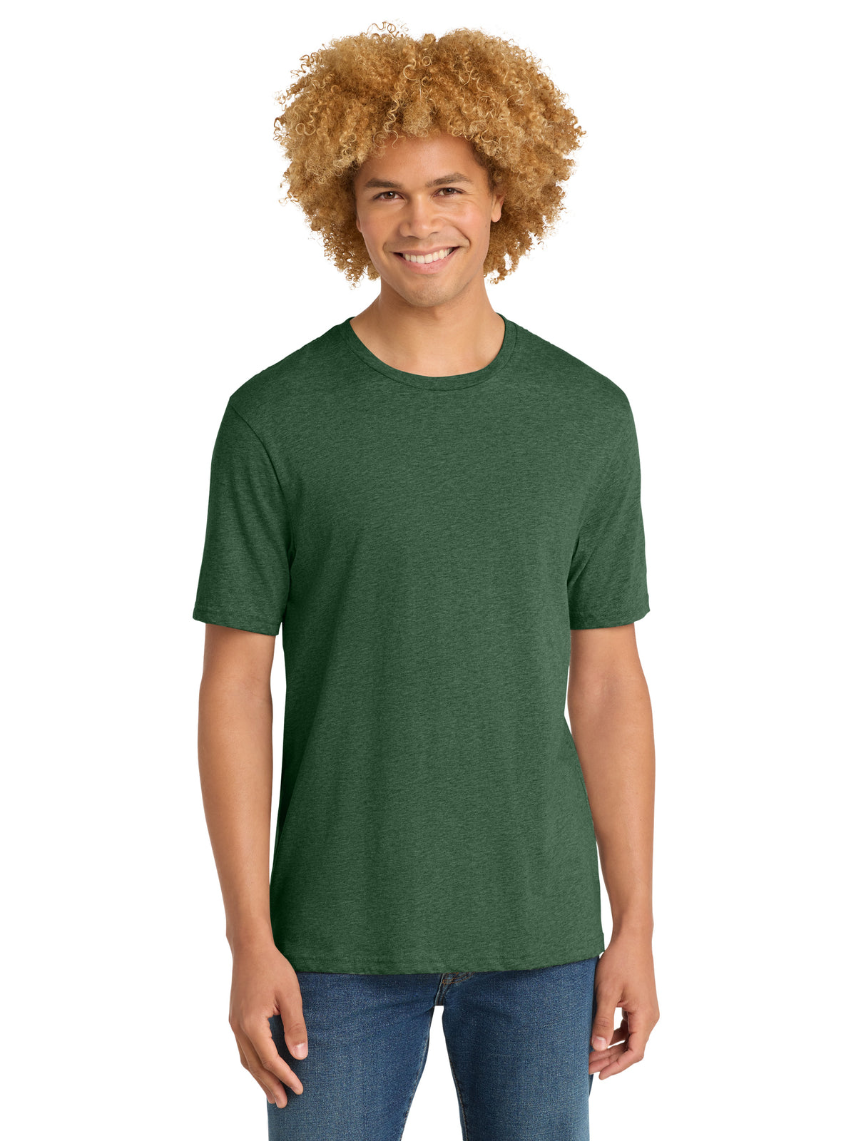 Men's Pocketless Short Sleeve T-Shirt - DT104 - Timber Green Heather