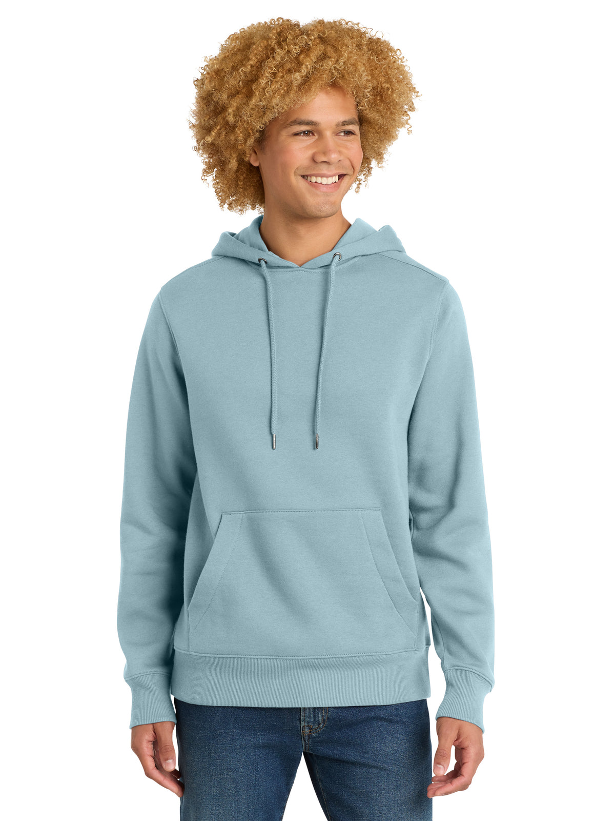Men's 1-Pocket Perfect Weight Fleece Hoodie - DT1101 - Blue Fog