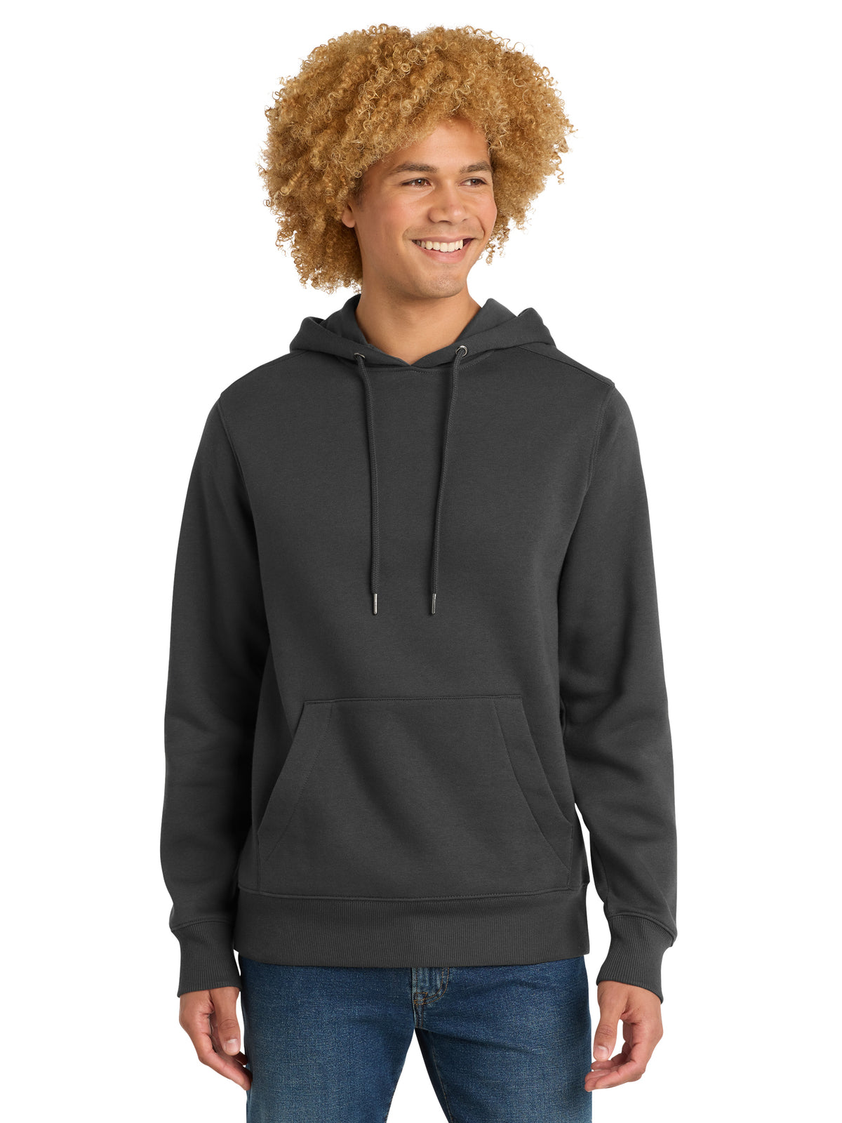 Men's 1-Pocket Perfect Weight Fleece Hoodie - DT1101 - Charcoal