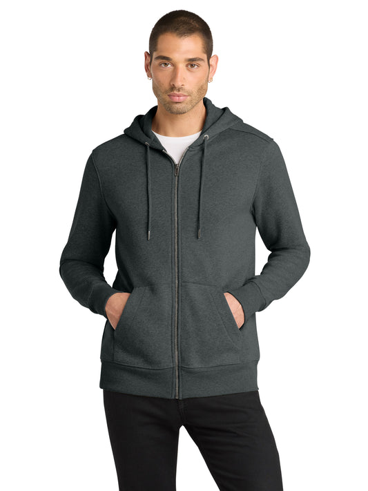 Men's Perfect Weight Fleece Full-Zip Hoodie - DT1103 - Heathered Charcoal