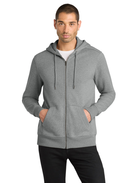 Men's Perfect Weight Fleece Full-Zip Hoodie - DT1103 - Heathered Steel