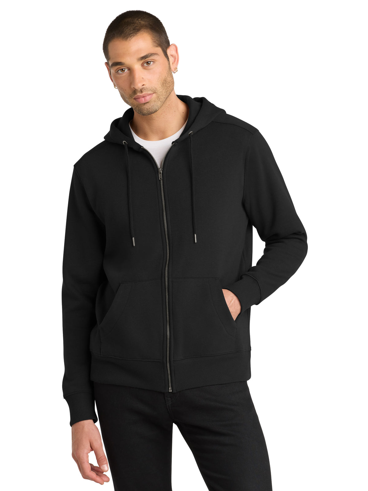 Men's Perfect Weight Fleece Full-Zip Hoodie - DT1103 - Jet Black