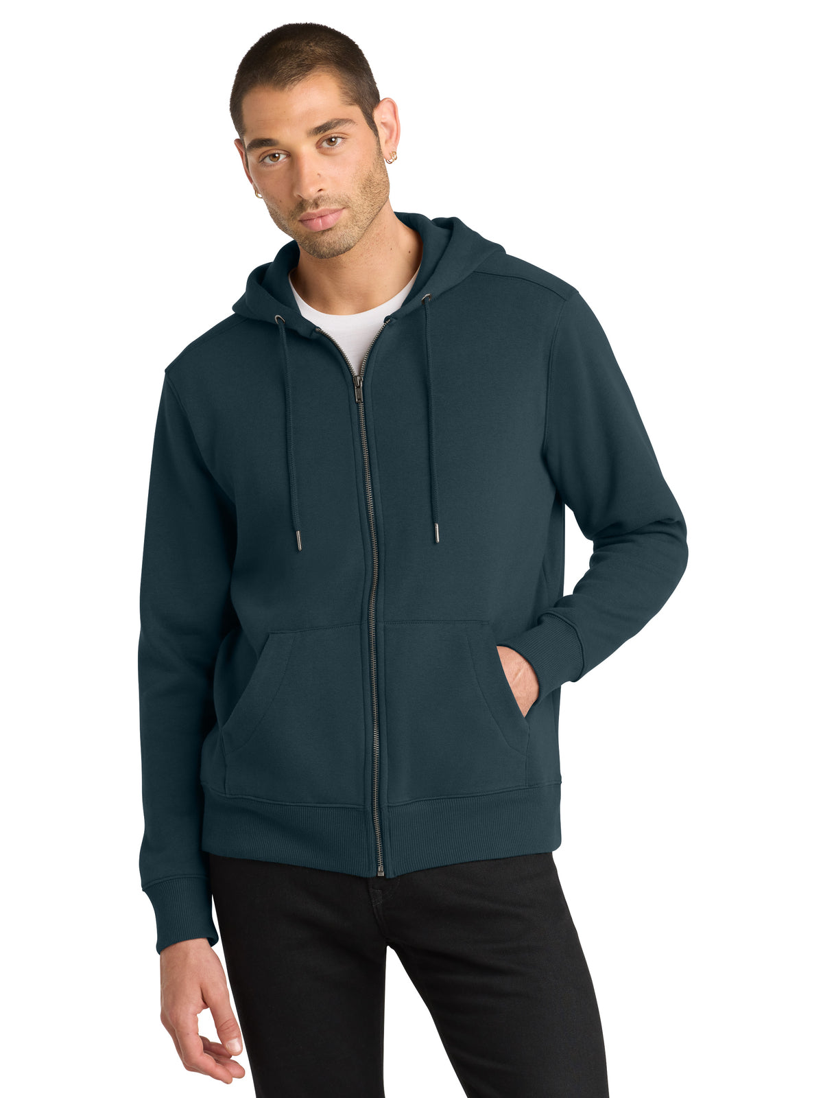 Men's Perfect Weight Fleece Full-Zip Hoodie - DT1103 - New Navy