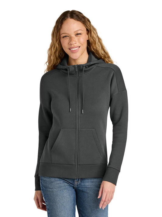 Women's Perfect Weight Fleece Drop Shoulder Full-Zip Hoodie - DT1104 - Charcoal