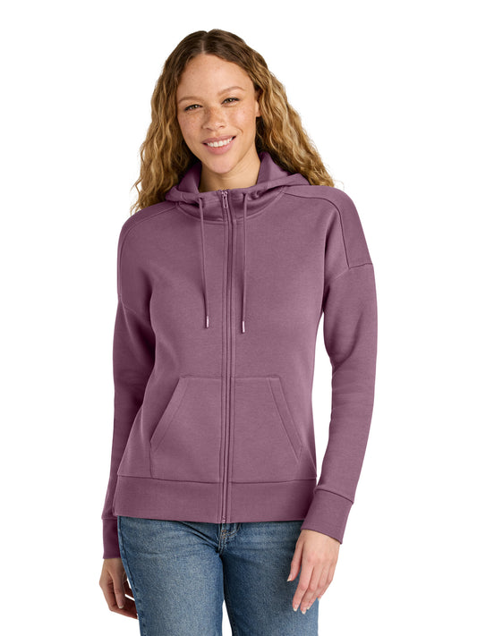 Women's Perfect Weight Fleece Drop Shoulder Full-Zip Hoodie - DT1104 - Orchid Haze