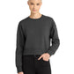 Women's Perfect Weight Fleece Cropped Crew Sweatshirt - DT1105 - Charcoal