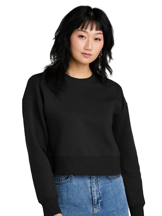 Women's Perfect Weight Fleece Cropped Crew Sweatshirt - DT1105 - Jet Black