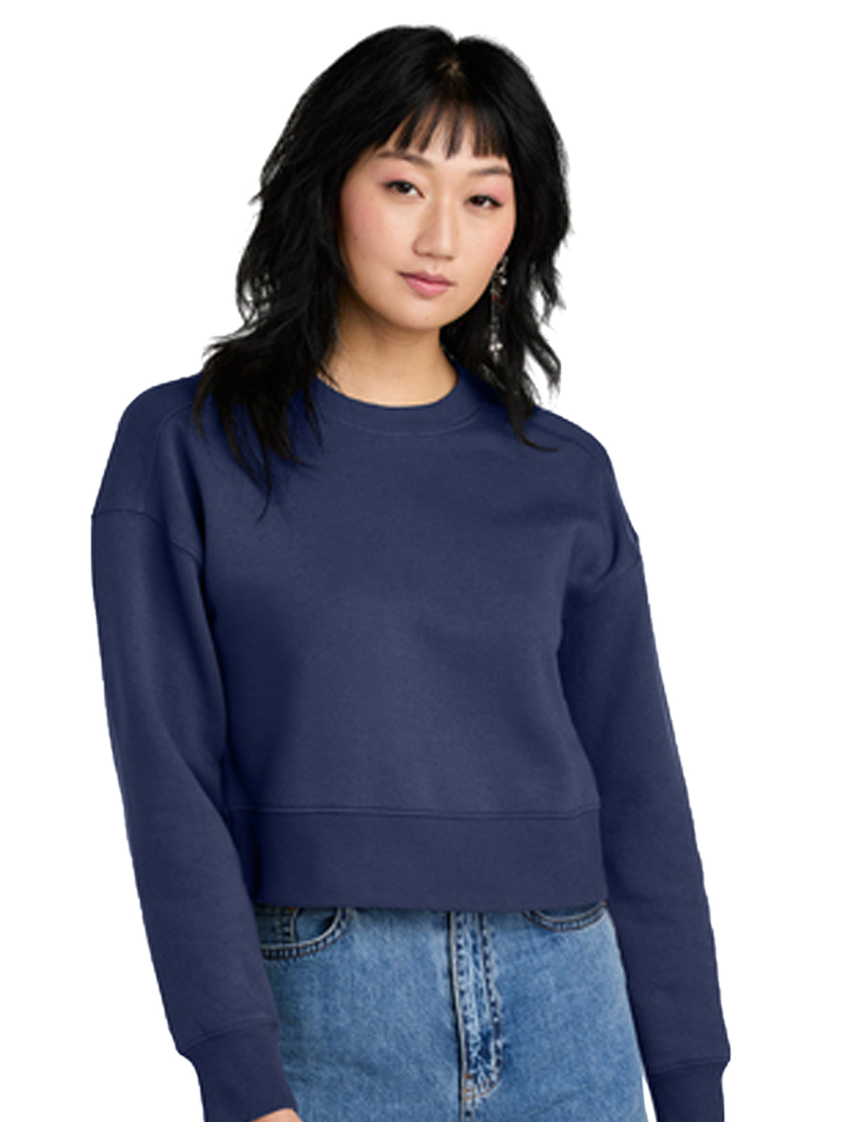 Women's Perfect Weight Fleece Cropped Crew Sweatshirt - DT1105 - Tanzanite