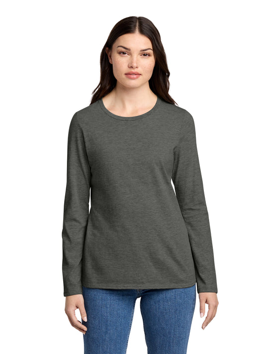 Women's Pocketless Long Sleeve Tee - DT110 - Heathered Charcoal