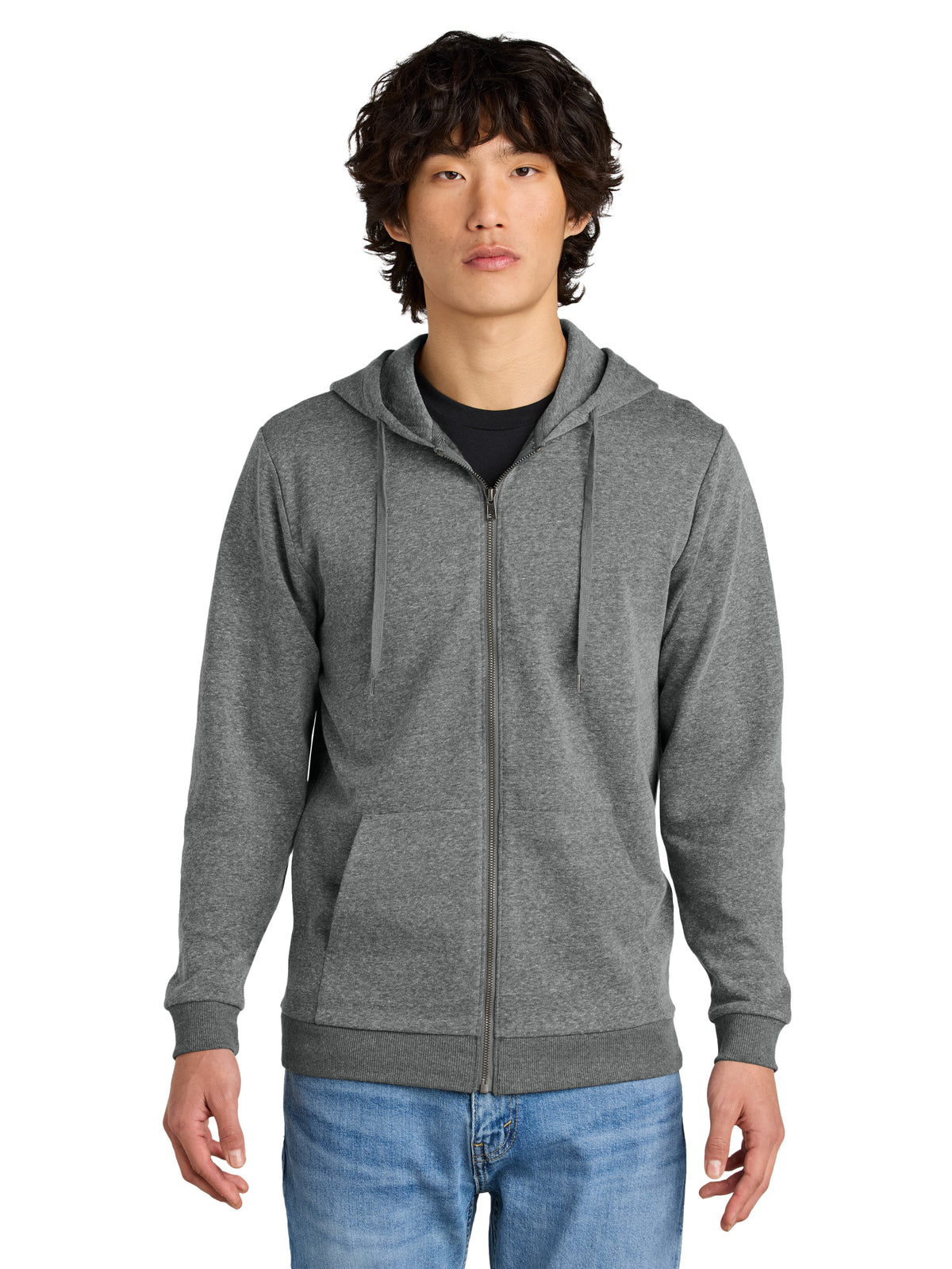 Men's Perfect Tri Fleece Full-Zip Hoodie - DT1302 - Grey Frost