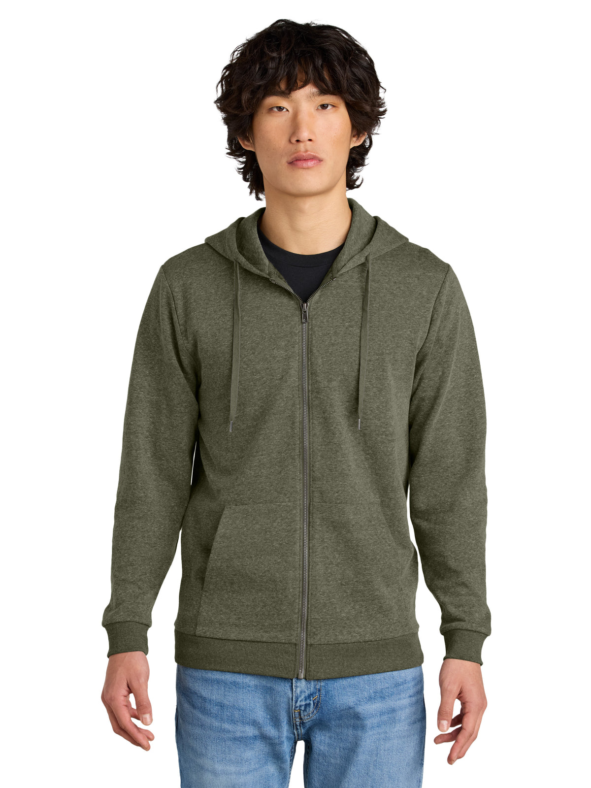 Men's Perfect Tri Fleece Full-Zip Hoodie - DT1302 - Military Green Frost