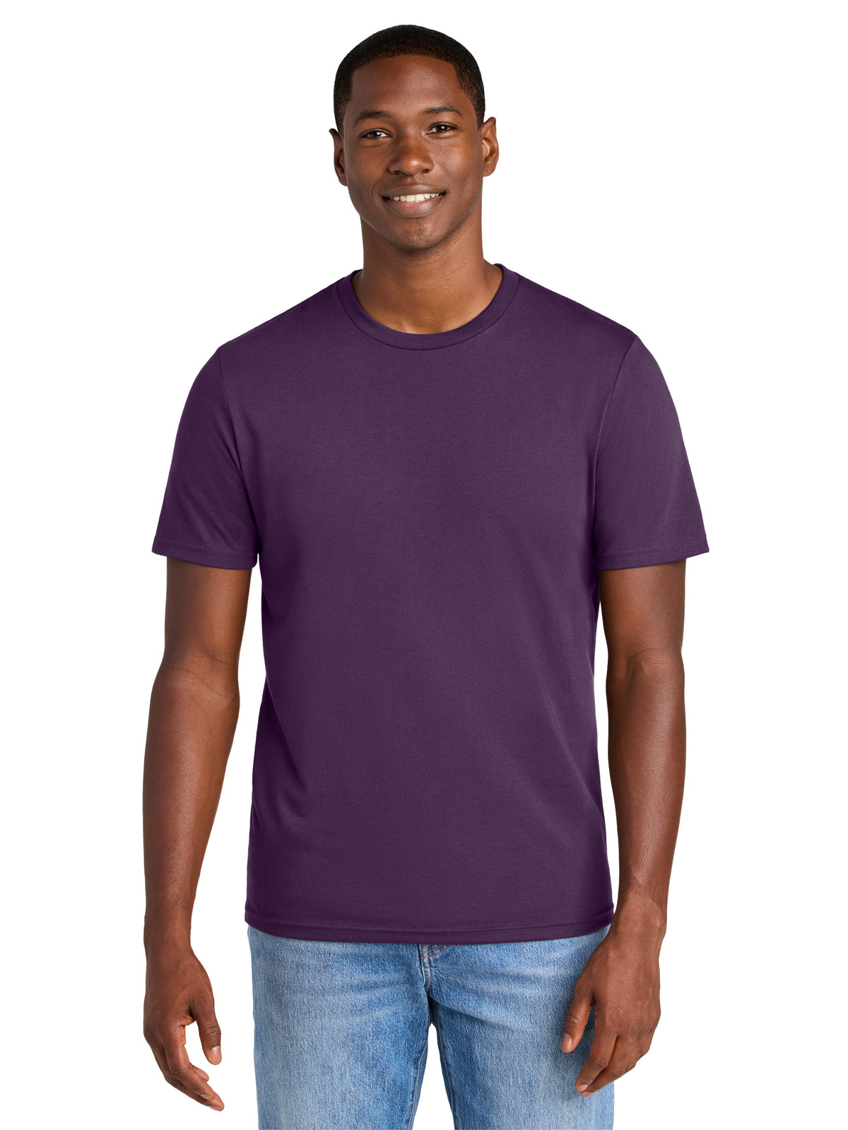 Men's Pocketless Perfect Weight CVC Tee - DT184 - Blackberry
