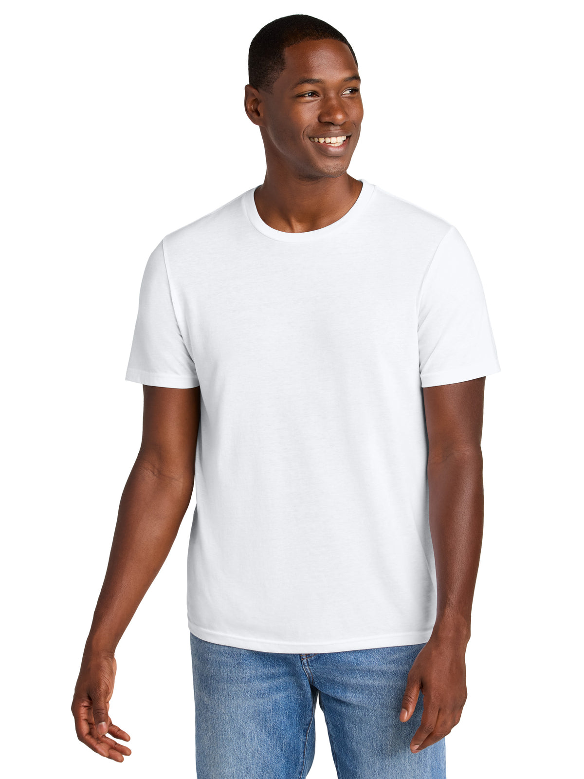 Men's Pocketless Perfect Weight CVC Tee - DT184 - Bright White