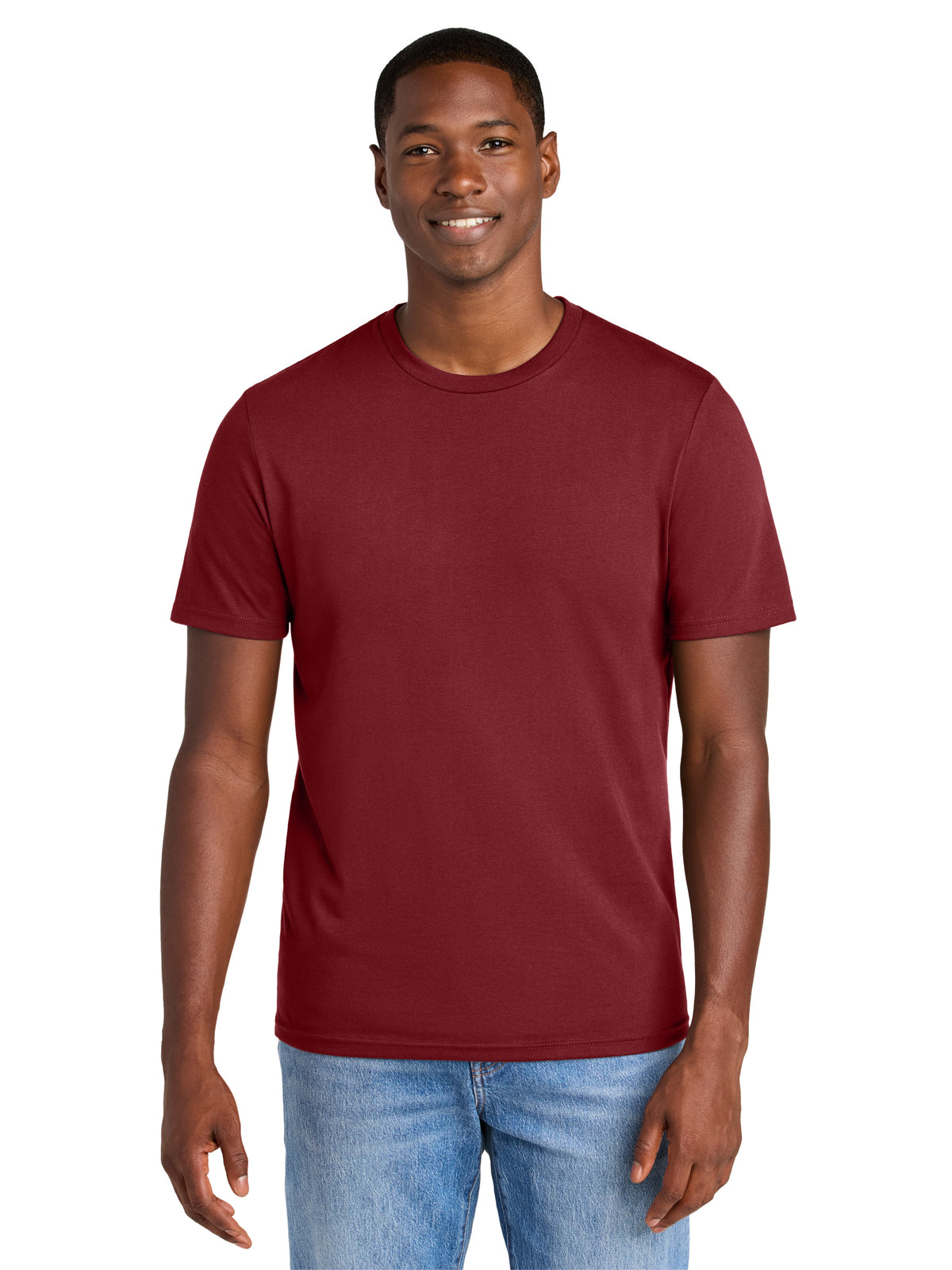 Men's Pocketless Perfect Weight CVC Tee - DT184 - Garnet