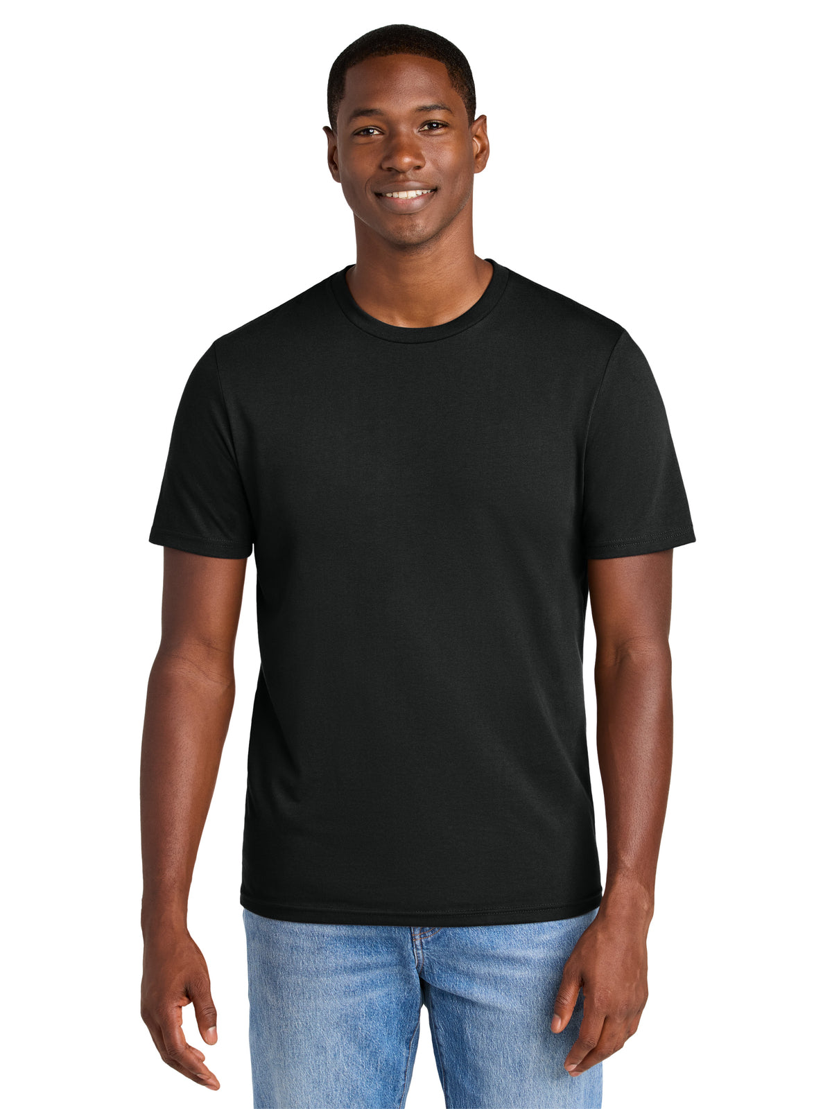 Men's Pocketless Perfect Weight CVC Tee - DT184 - Jet Black