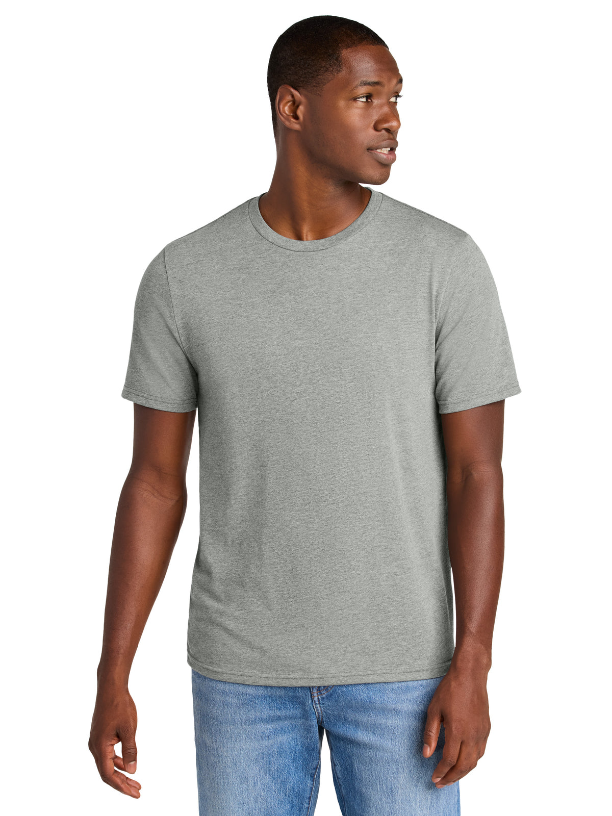 Men's Pocketless Perfect Weight CVC Tee - DT184 - Light Heather Grey