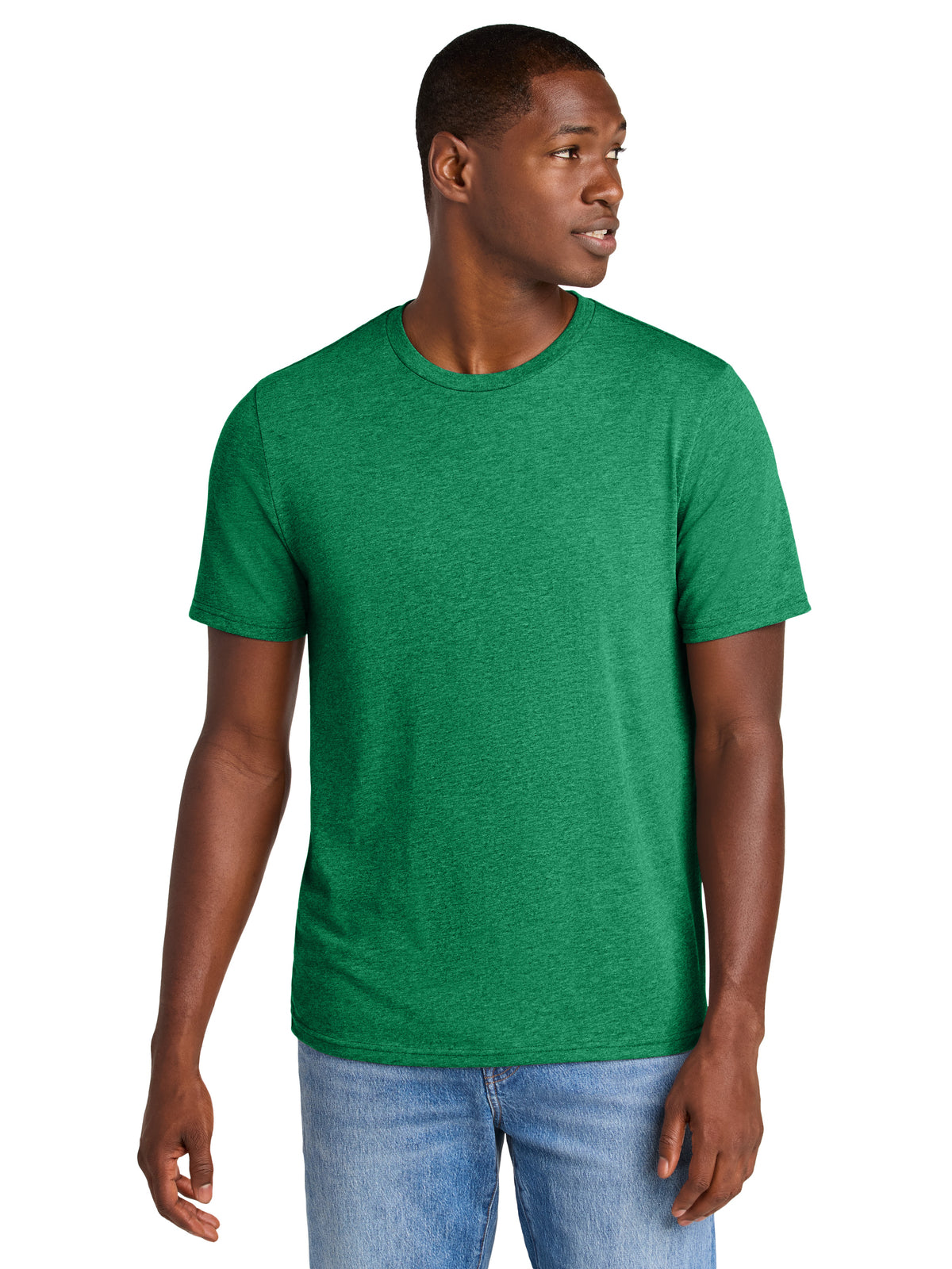 Men's Pocketless Perfect Weight CVC Tee - DT184 - Meadow Green Heather