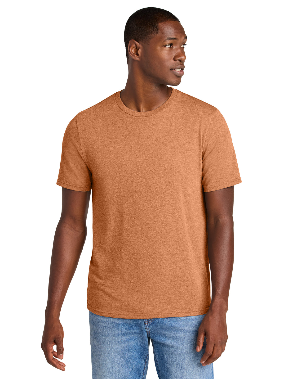 Men's Pocketless Perfect Weight CVC Tee - DT184 - Sienna Heather