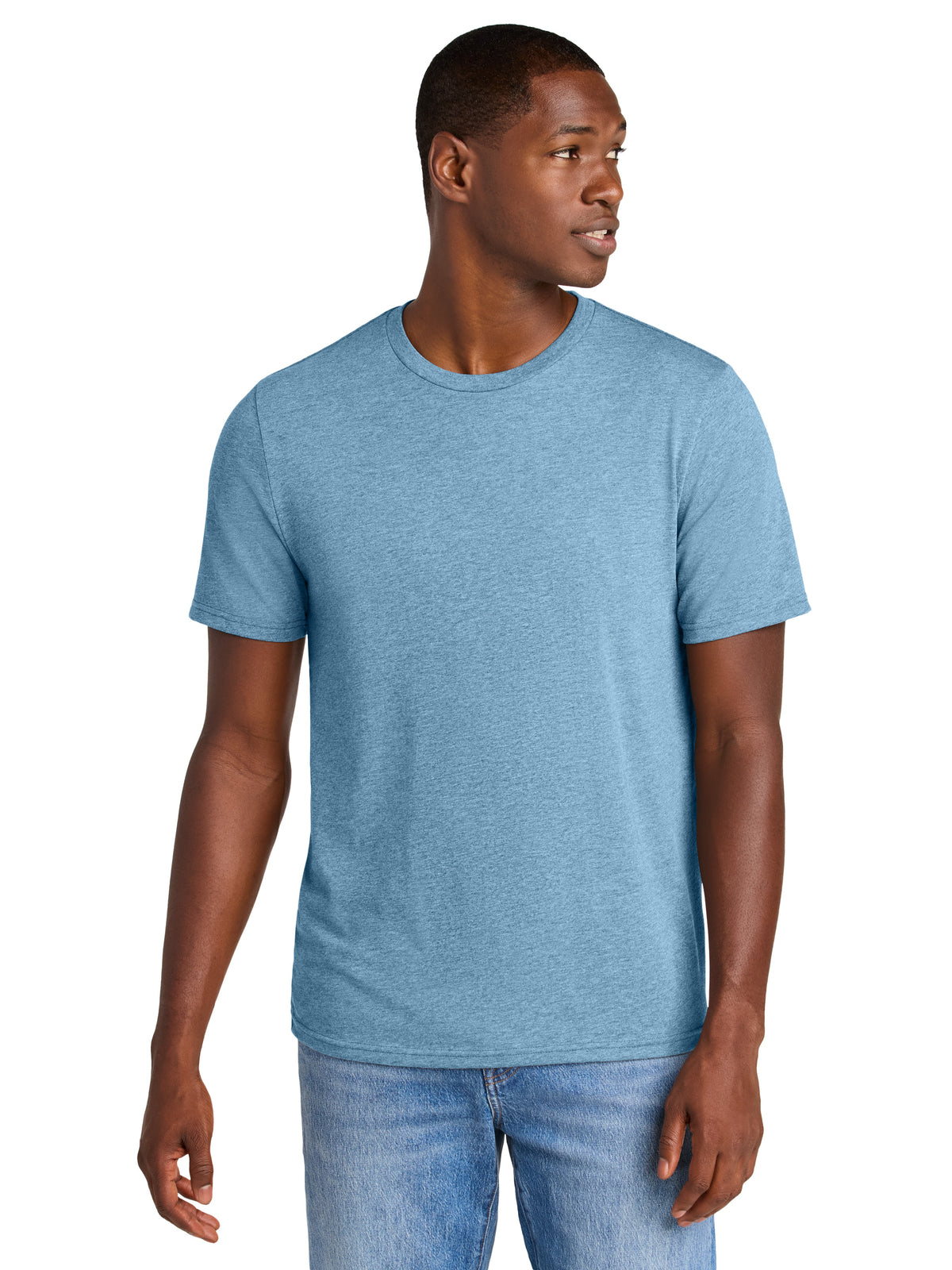 Men's Pocketless Perfect Weight CVC Tee - DT184 - Tundra Blue Heather