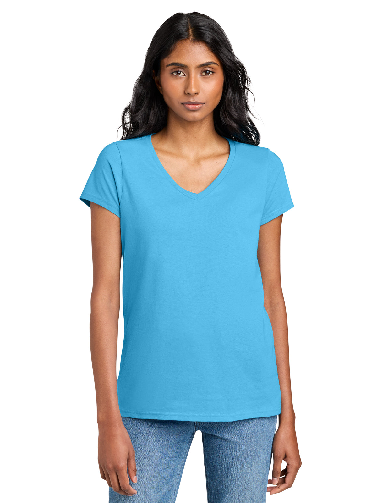 Women’s The Concert V-Neck T-Shirt - DT5002 - Aquatic Blue