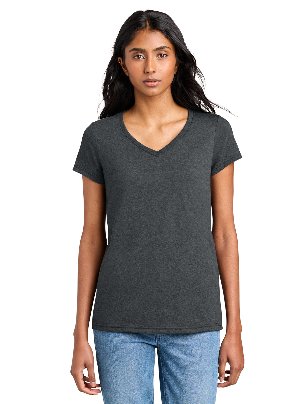 Women’s The Concert V-Neck T-Shirt - DT5002 - Heathered Charcoal